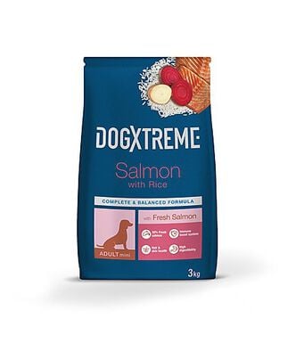 DogXtreme - Croquettes Mini Adulte au Saumon Frais pour Petit Chien - 3Kg