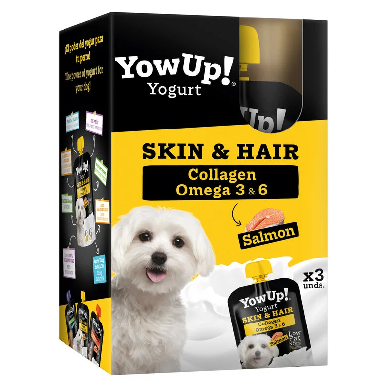 Yowup - Yaourt Skin & Hair au Saumon pour Chiens - 3x115g Image numéro 1 Yowup - Yaourt Skin & Hair au Saumon pour Chiens - 3x115g Image numéro 1