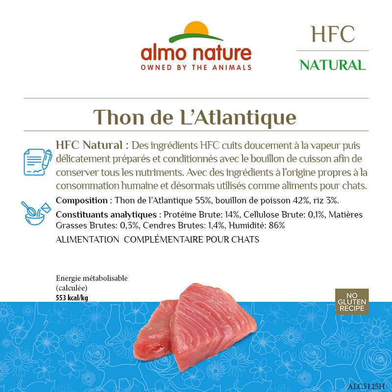 Almo Nature - P&acirc;t&eacute;e en Bo&icirc;te HFC Natural Thon de l'Atlantique pour Chat - 150g Image num&eacute;ro 3