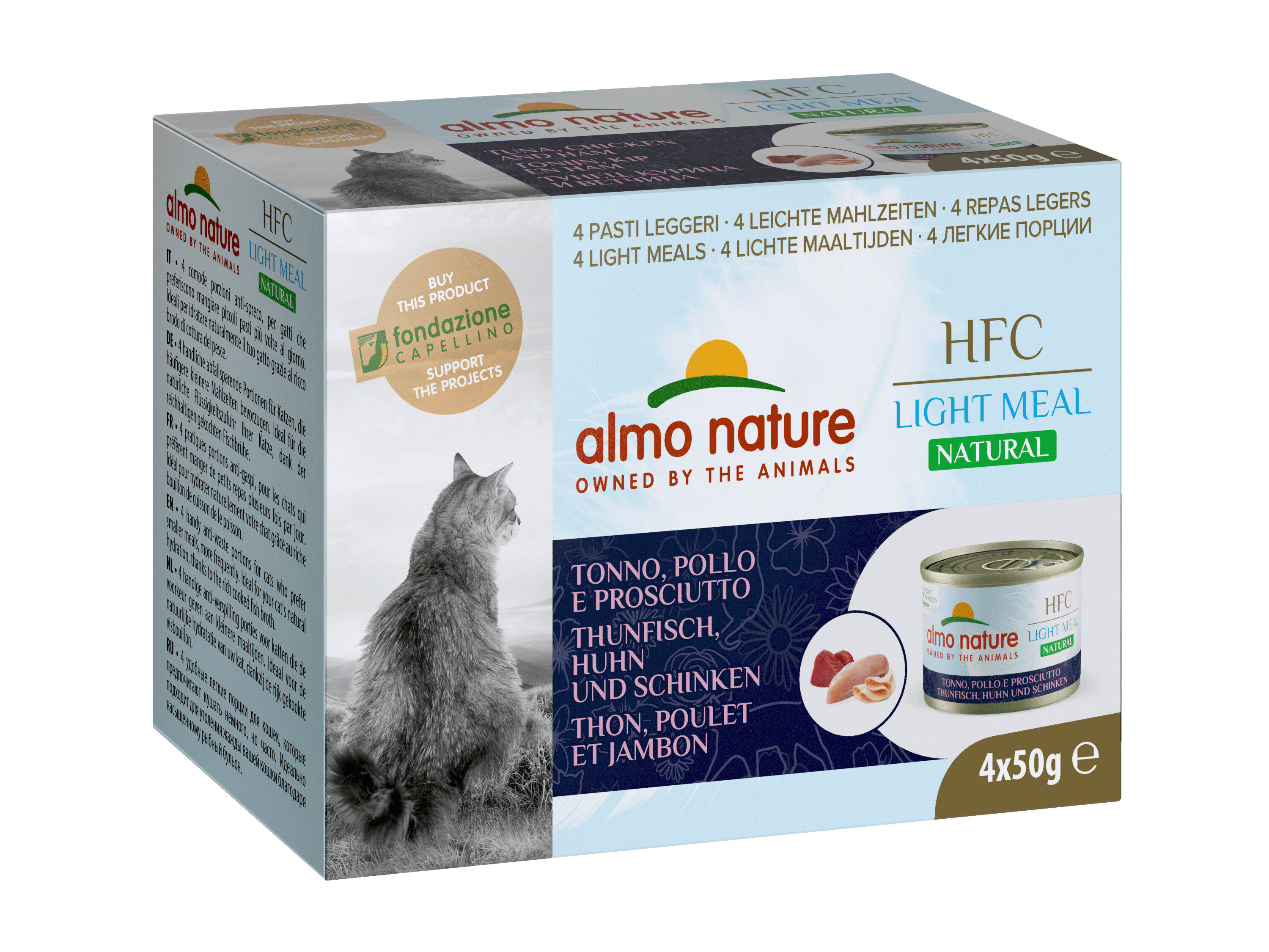 Almo Nature - P&acirc;t&eacute;e Hfc Light Meal Thon, Poulet Et Jambon - 4 X 50g Image num&eacute;ro 1