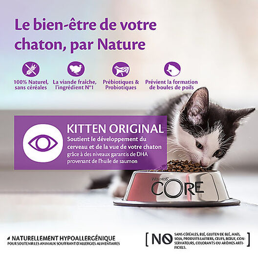Wellness CORE - Croquettes Kitten Dinde et Poulet pour Chaton - 1,75Kg image number null