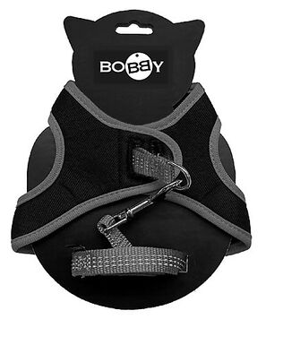 Bobby - Pack Harnais Mini + Laisse Safe Noir pour Chat