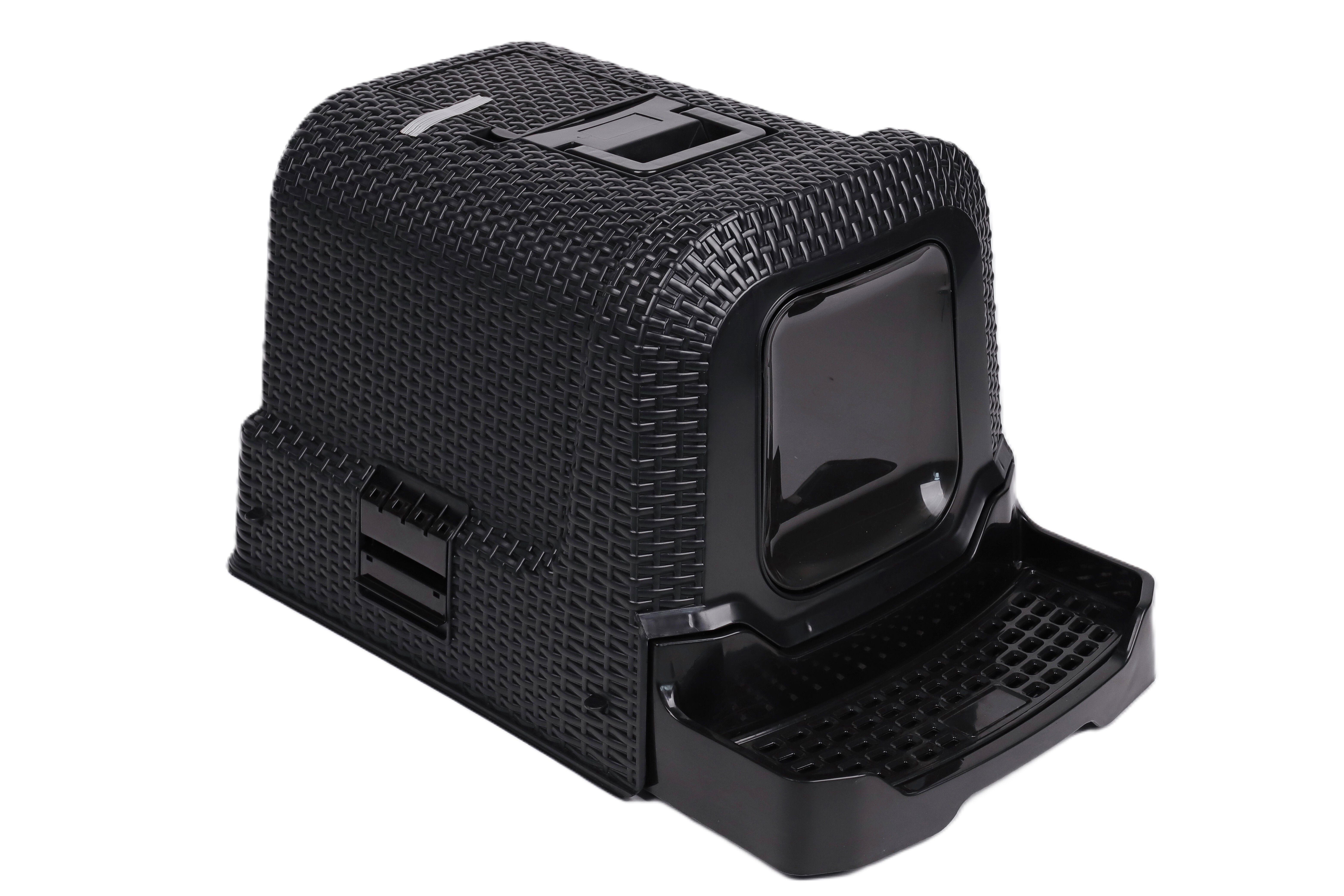 Nice Care - Maison de Toilette Rotin avec Tiroirs d'entretien pour Chats - 41x42x69cm Image num&eacute;ro 3