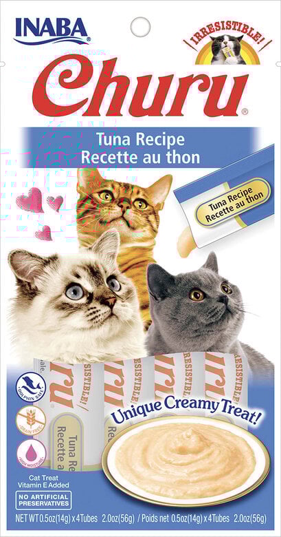Inaba - Friandises Churu Recette au Thon pour Chats - 4x14g Image numéro 1 Inaba - Friandises Churu Recette au Thon pour Chats - 4x14g Image numéro 1