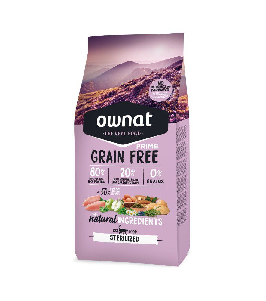 Ownat - Croquettes PRIME Grain Free Sterilized Poulet pour Chats - 8Kg Image num&eacute;ro 1