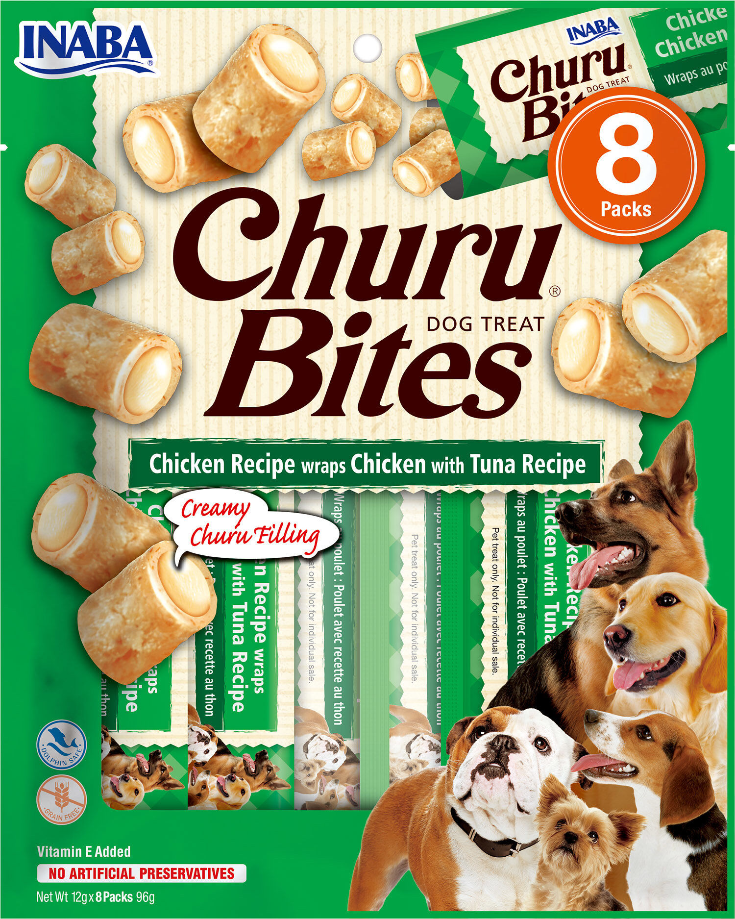 Inaba - Friandises Churu Bites Recette au Poulet et Thon pour Chiens - 8x12g Image num&eacute;ro 1
