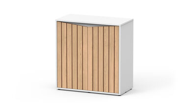 Aquatlantis - Meuble Prestige 80 - Blanc Portes Bois striés