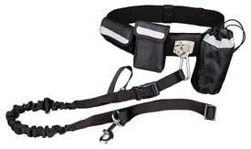 Trixie - Laisse Canicross avec Ceinture Ventrale pour Chien Noir