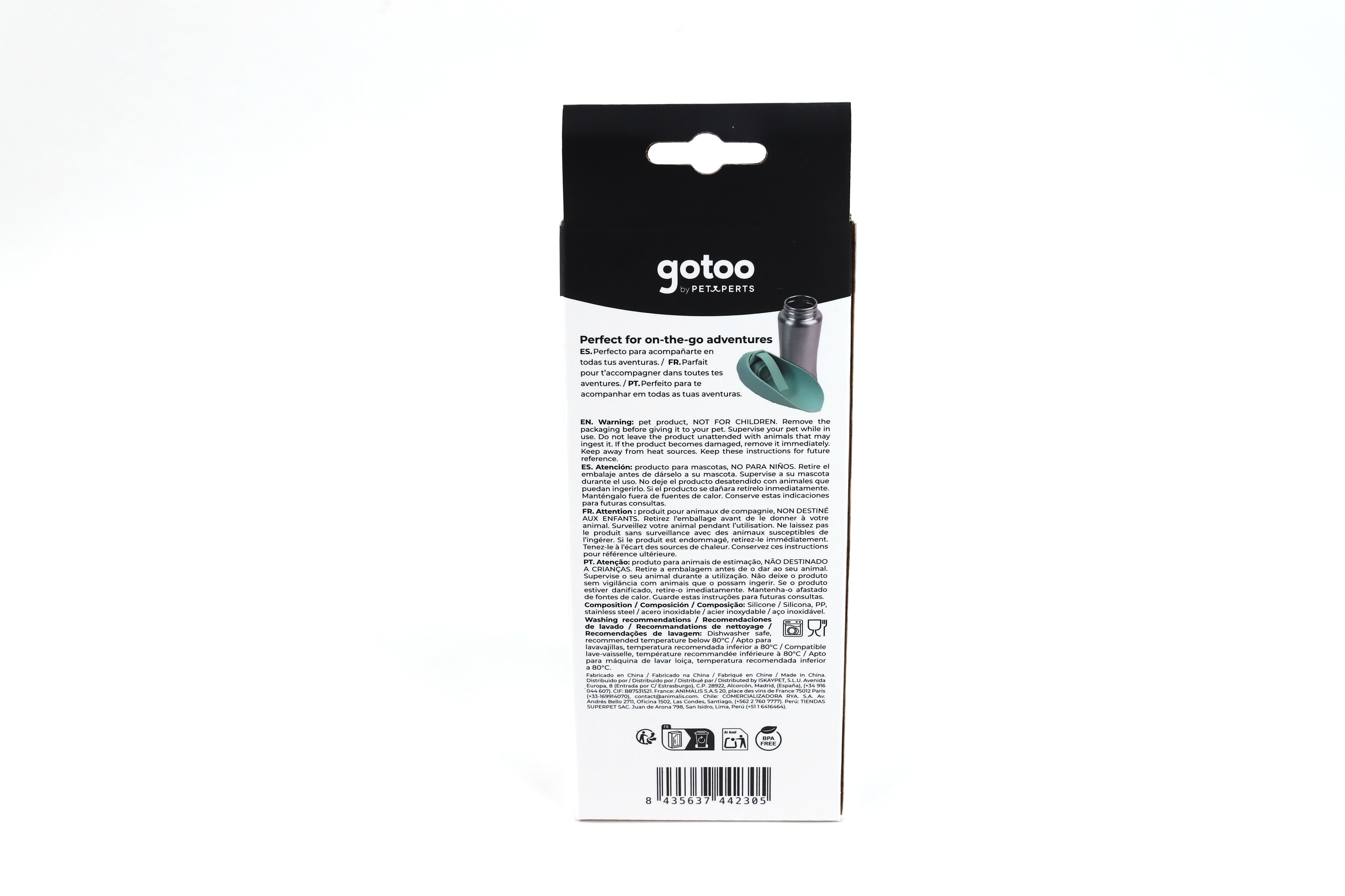 Gotoo - Gourde de voyage en Inox avec Ecuelle en Silicone pour Chiens - 500ml Image num&eacute;ro 10