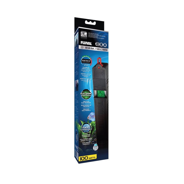 Fluval - Chauffe-eau E100 pour Aquarium 120L - 100W Image numéro 1 Fluval - Chauffe-eau E100 pour Aquarium 120L - 100W Image numéro 1