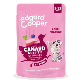 Edgard & Cooper - Sachets Humides au Canard et au Poulet en Sauce pour Chatons - 85g