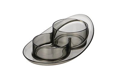 Ferribiella - Gamelle Double Saturno Gris pour Chiens - 350ml/550ml