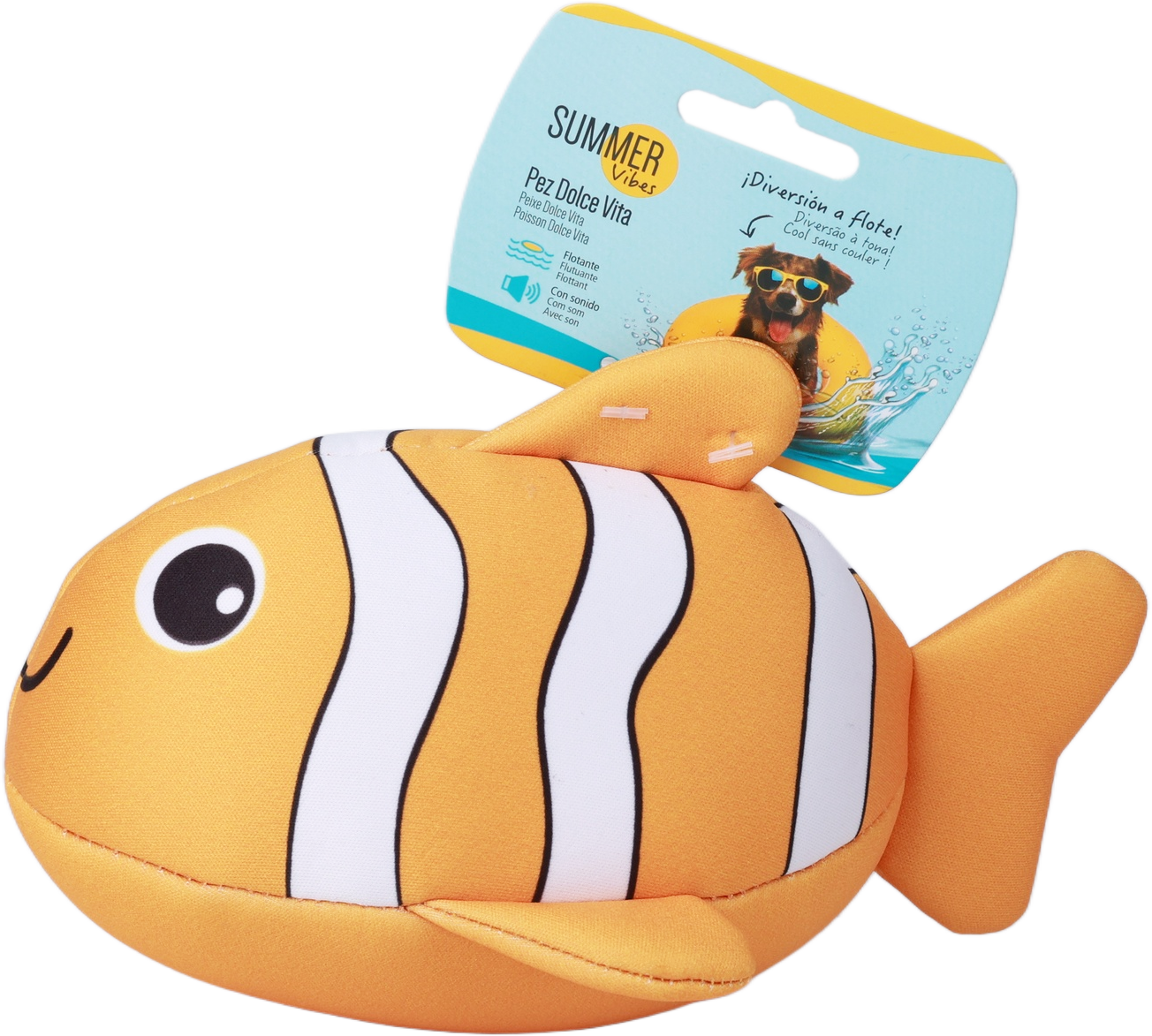 Summer Vibes - Jouet Peluche Poisson Flottante et Sonore pour Chiens - 32cm Image num&eacute;ro 3