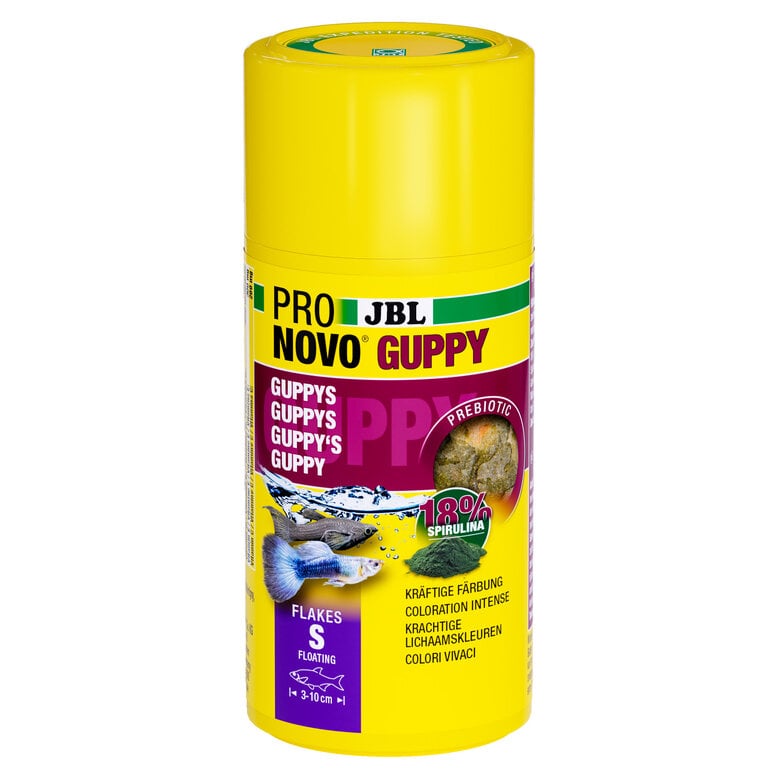 JBL - Aliment en Flocons Pronovo GUPPY FLAKES pour Poissons Tropicaux - 100ml Image numéro 1 JBL - Aliment en Flocons Pronovo GUPPY FLAKES pour Poissons Tropicaux - 100ml Image numéro 1