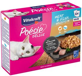 Vitakraft - Multipack Poésie Délice en Gelée Viande et Poisson pour Chats - 6x85g