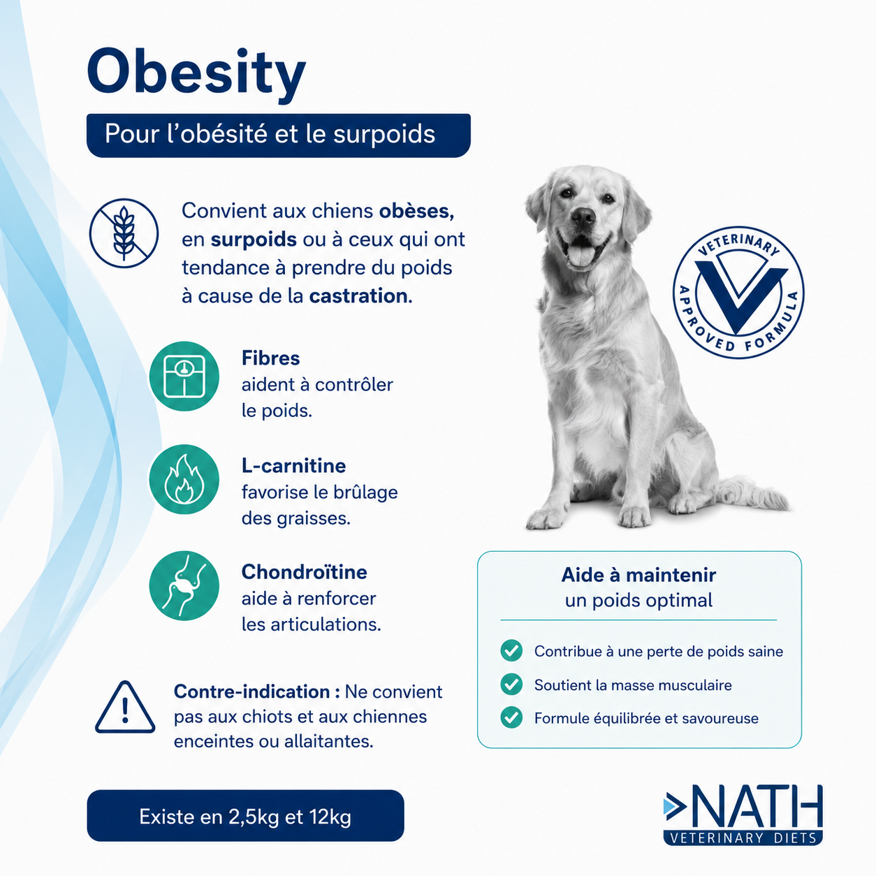 Nath Veterinary Diet - Croquettes Obesity Sans C&eacute;r&eacute;ales pour Chiens - 12Kg Image num&eacute;ro 2