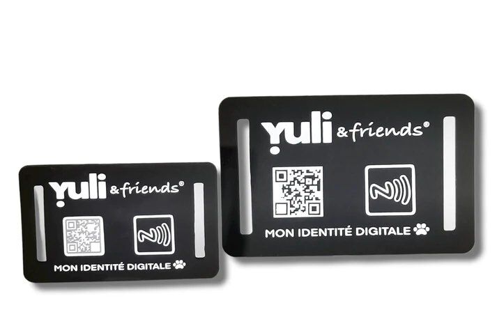 Yuli - M&eacute;daille d&rsquo;identification instantan&eacute;e pour animaux - Silicone large 67 x 42 mm Image num&eacute;ro 1