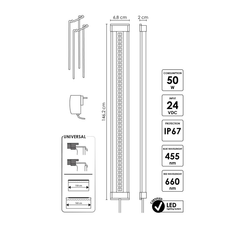 Ciano - Rampe Led CLE 150 Plants Noir pour Aquarium d'Eau Douce Image numéro 4 Ciano - Rampe Led CLE 150 Plants Noir pour Aquarium d'Eau Douce Image numéro 4