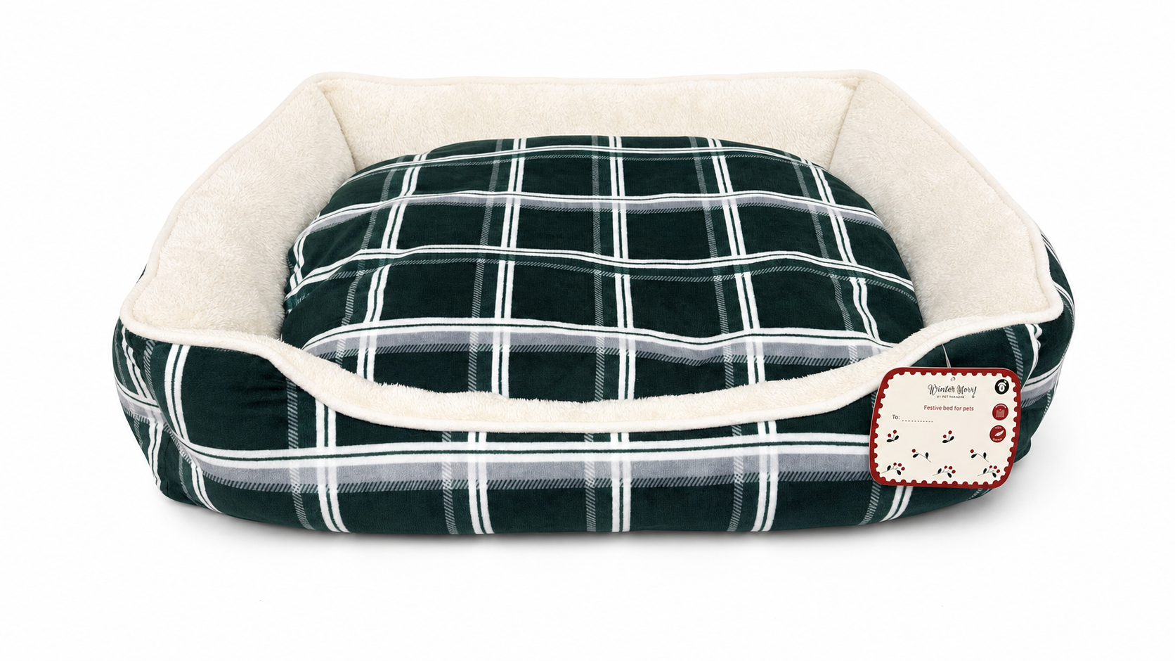 Wonder Christmas - Sofa de No&euml;l Motif Tartan pour Chien - M Image num&eacute;ro 3