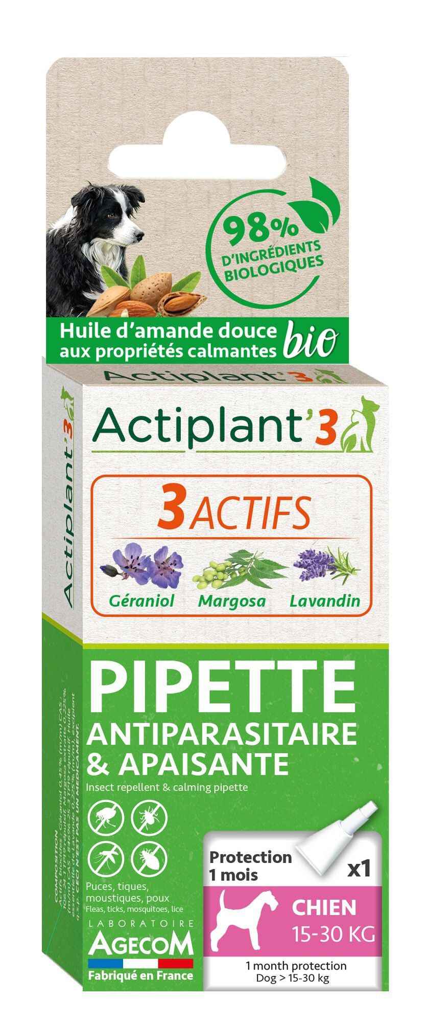DeBonPoil - Pipette Antiparasitaire et Apaisante pour Chien de Moyenne Taille - x1 Image num&eacute;ro 1