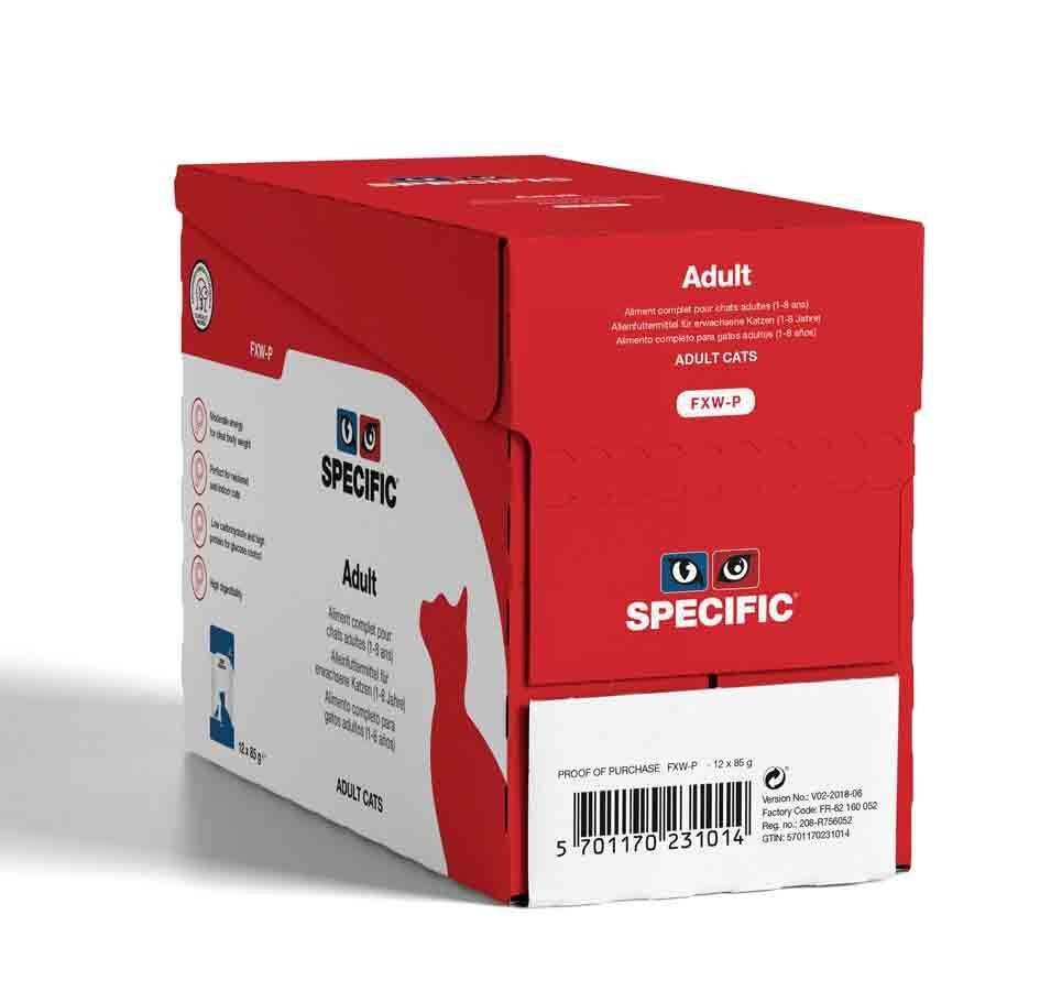 Dechra - P&acirc;t&eacute;e Specific FXW-P Adult pour Chats Diab&eacute;tiques - 12x85g Image num&eacute;ro 1