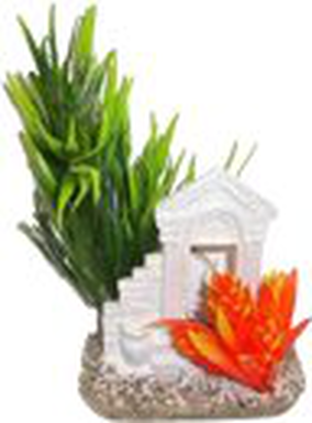 Labeo - Décor colonne avec Plante Artificielle - Aquarium