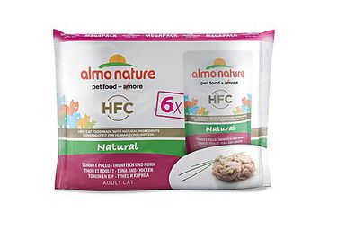 Almo Nature - Sachets Classic en Pack au Thon et Poulet pour Chat - 6x55g