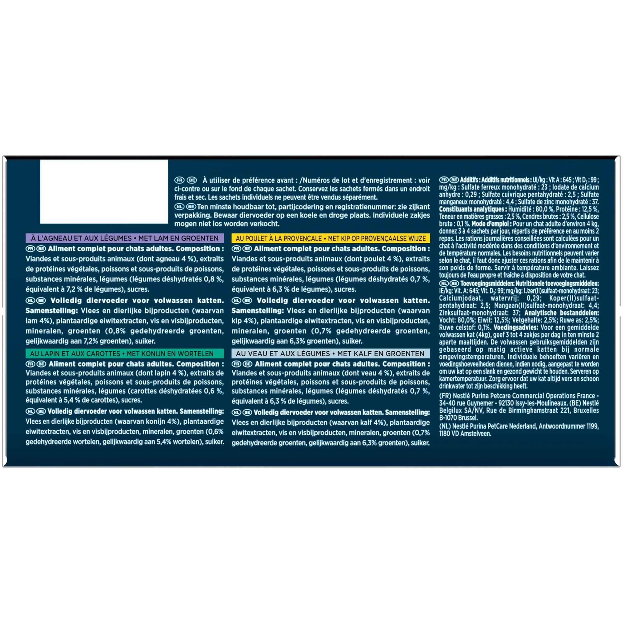 Gourmet - Sachets Perle Les Filettines avec L&eacute;gumes pour Chat - 12x85g Image num&eacute;ro 6