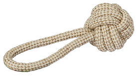 KERBL - BALLE AVEC CORDE XL POUR CHIEN JUTE/COTON BEIGE - 21CM Ø8CM