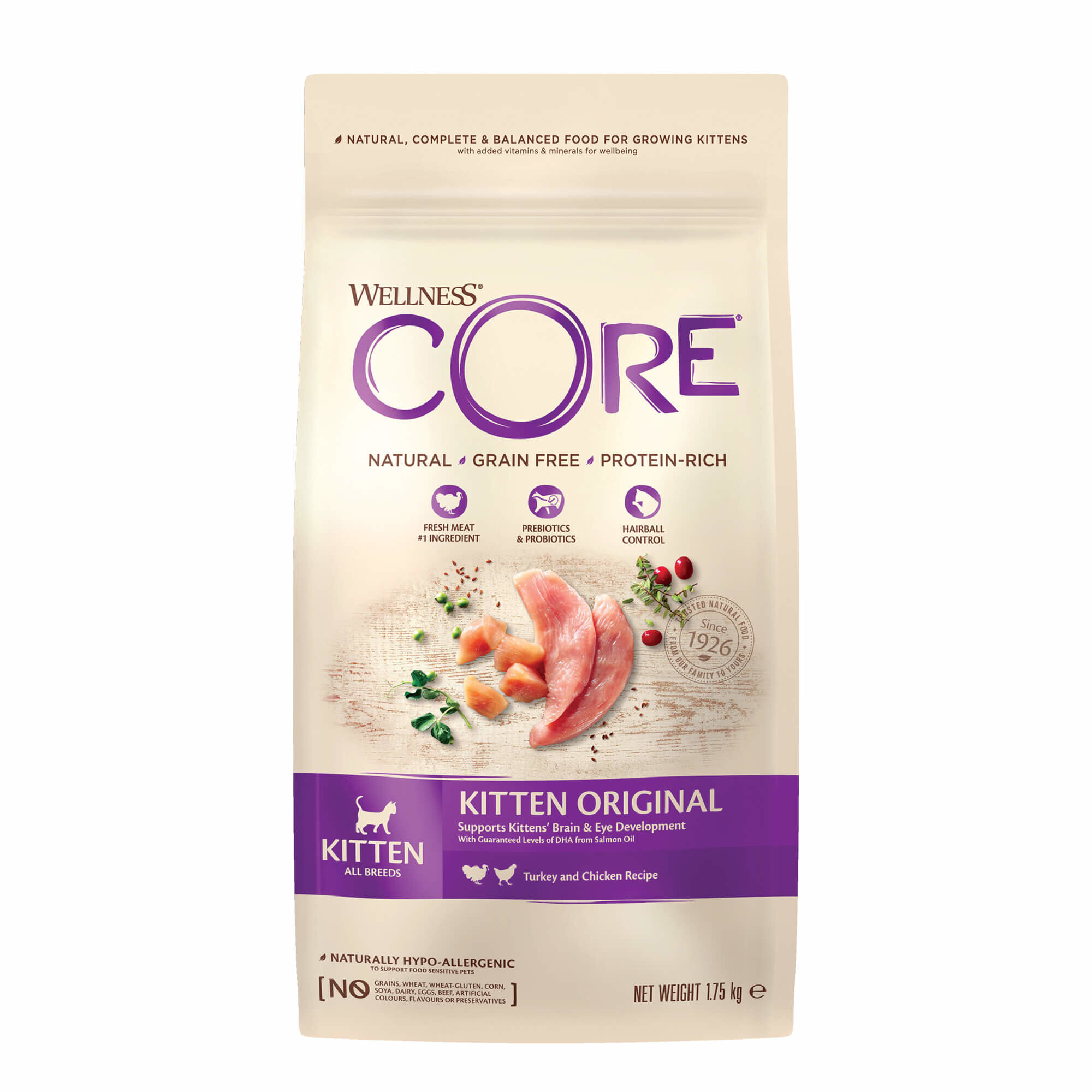 Wellness CORE - Croquettes Kitten Dinde et Poulet pour Chaton - 1,75Kg Image num&eacute;ro 1