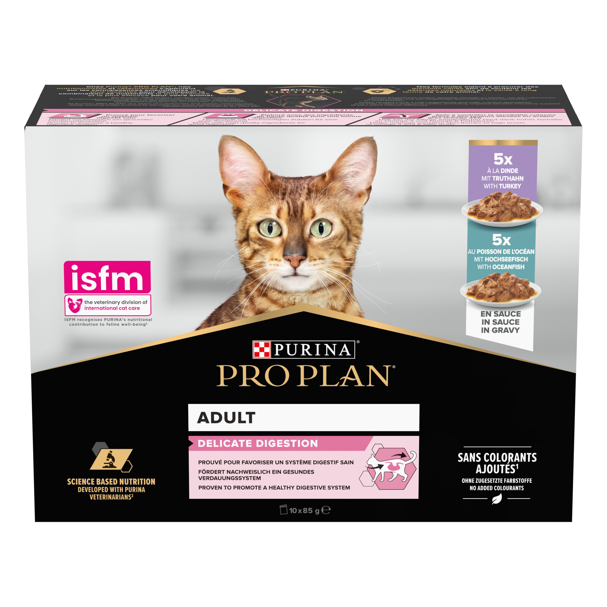 Pro Plan - Pochons Delicate Digestion Dinde Poisson en Sauce pour Chats - 10x85g Image num&eacute;ro 1