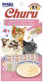Inaba - Friandises Churu Thon avec Recette au Saumon pour Chats - 4x14g