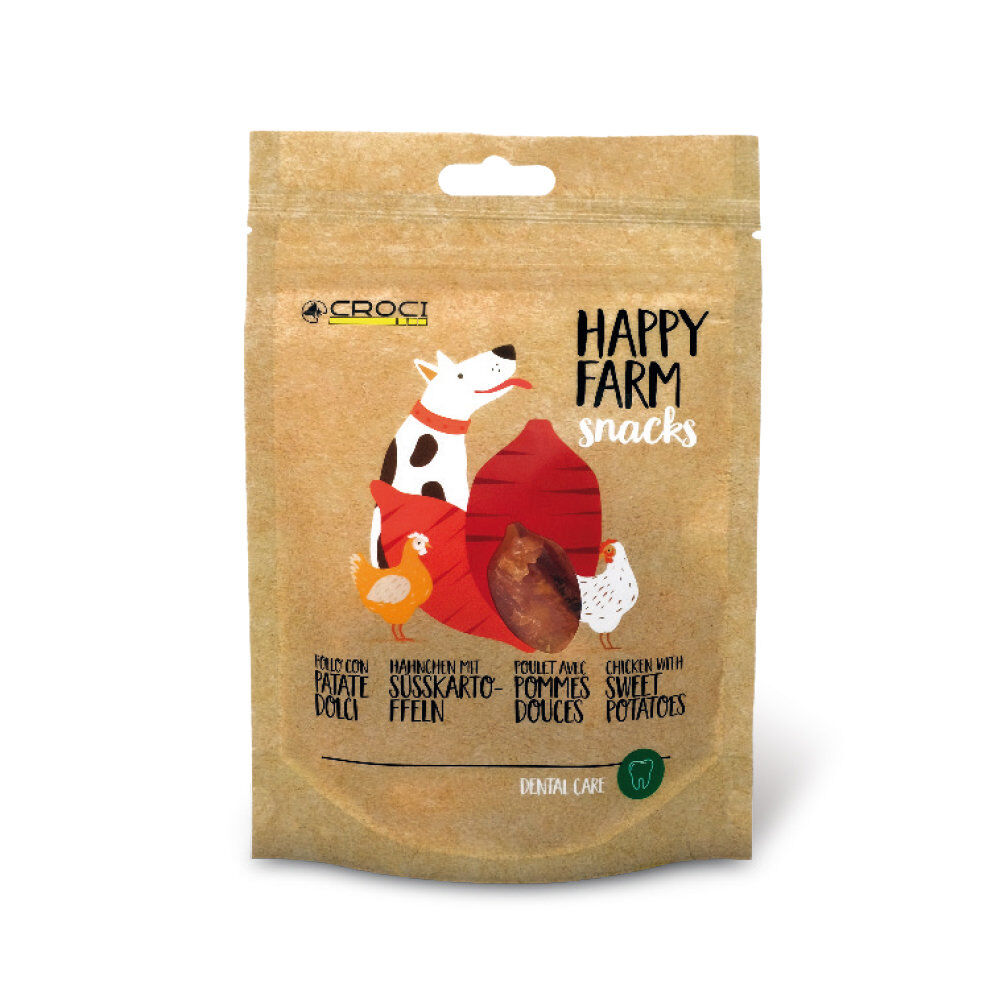 Croci - Friandises Happy Farm Patate Douce et Poulet pour Chiens - 80g Image num&eacute;ro 1