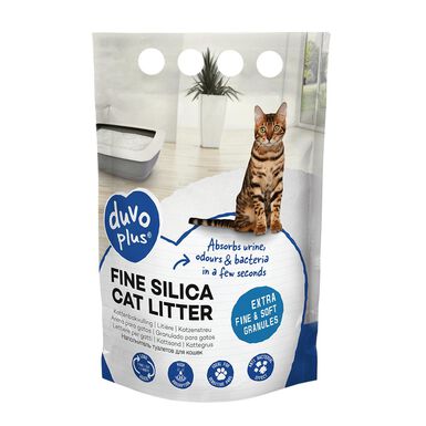 Duvoplus - Litière Fine Premium Silica Blanc pour Chats - 5L/2Kg