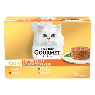 GOURMET - Boîtes GOLD Les Timbales pour chat adulte - 12x85g