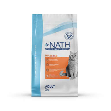 Nath Veterinary Diet - Croquettes Diabetic Sans Céréales pour Chat - 2Kg