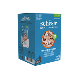 Schesir - Sachets Humides Thon et Sardines en Gel&eacute;e pour Chats - 6x85g