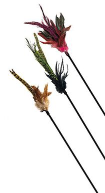 Croci - Jouet Canne avec Plumes pour Chats - 47cm