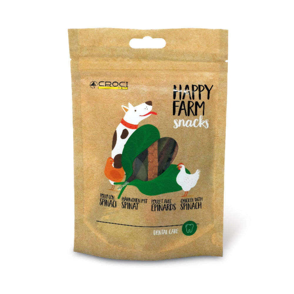Croci - Friandises Happy Farm Poulet Epinards pour Chiens - 80g Image num&eacute;ro 1
