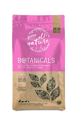 BunnyNature - BOTANICALS MID MIX M&eacute;lange Plantain lanc&eacute;ol&eacute; et fleurs de rose - 120 g Image num&eacute;ro 1