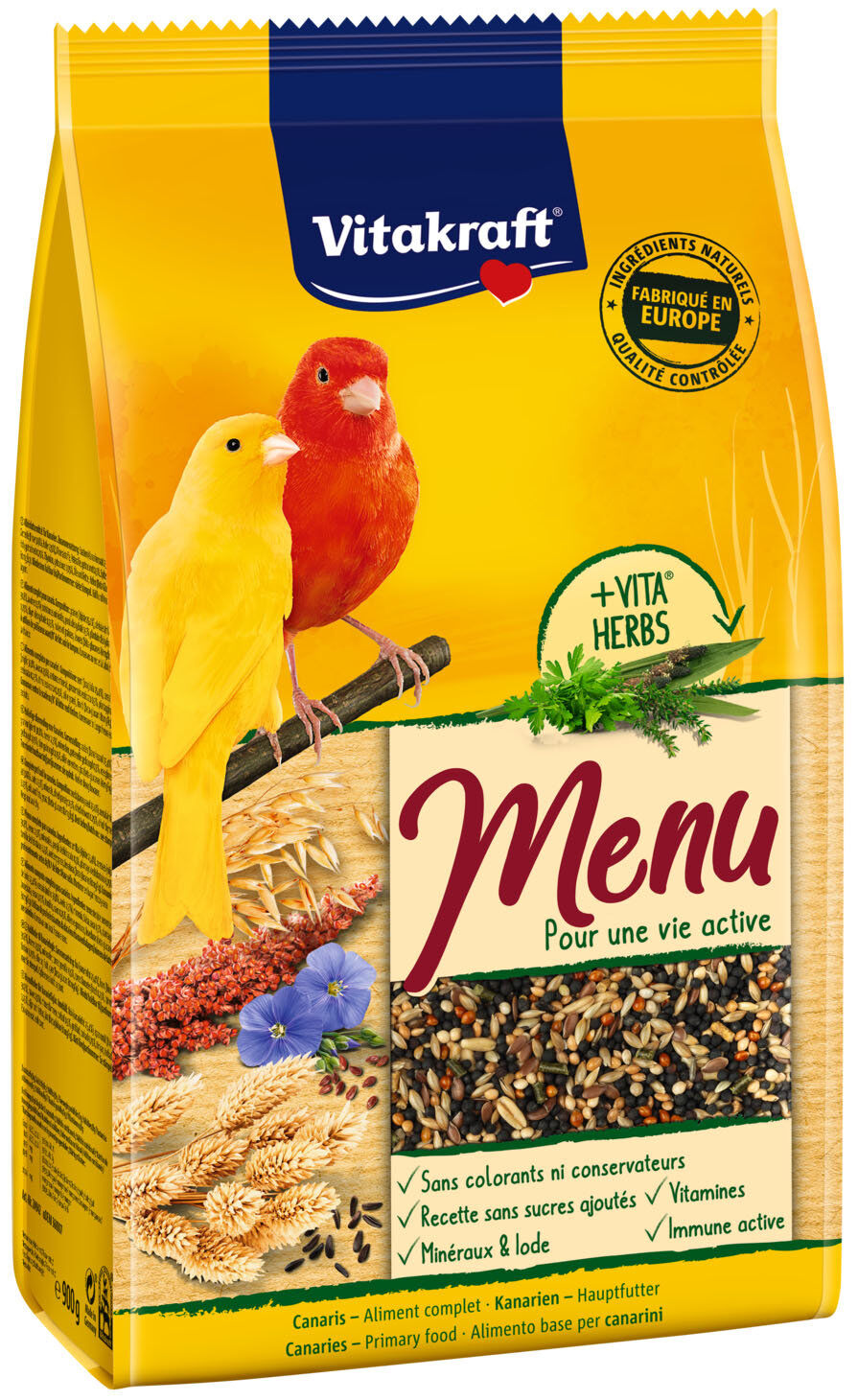 Vitakraft - Sachet Fra&icirc;cheur Premium Menu pour Canaris - 900g Image num&eacute;ro 1
