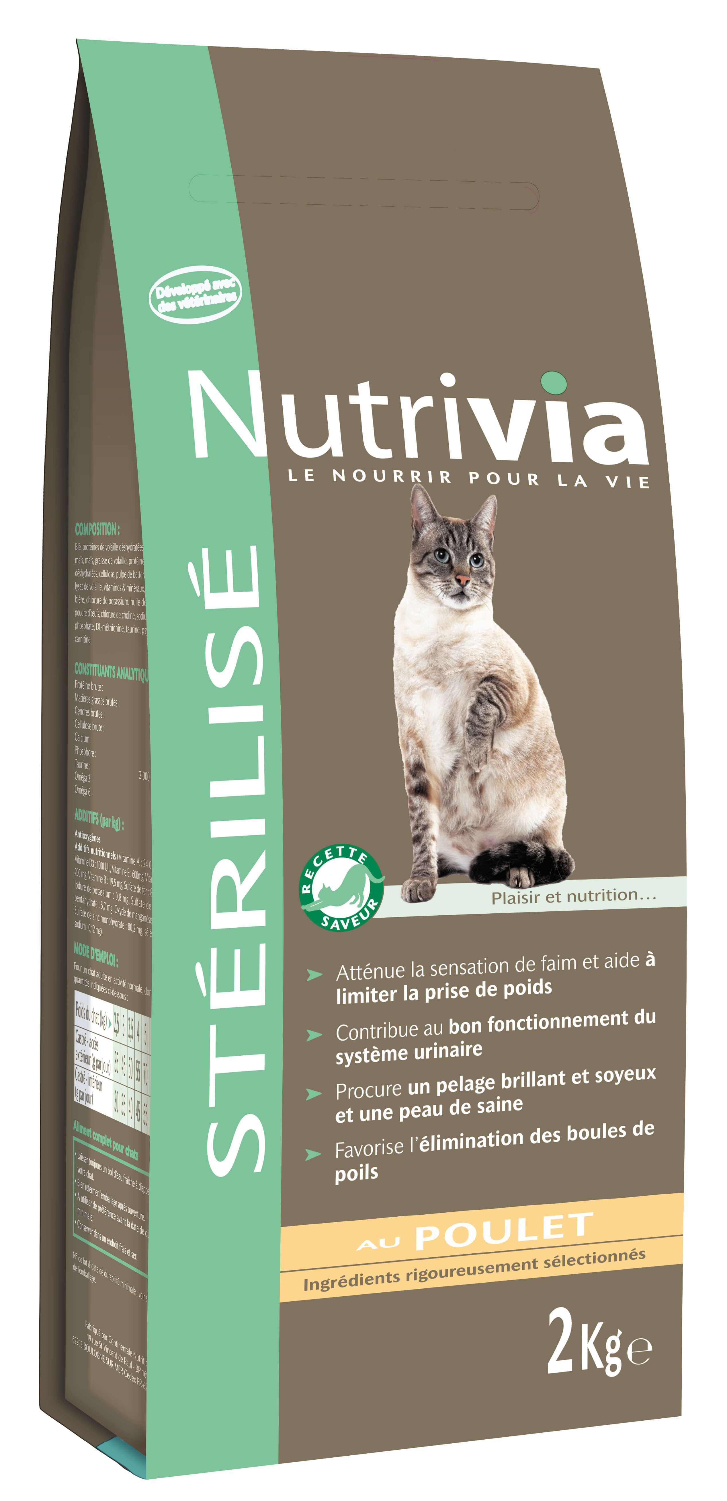 Nutrivia - Croquettes au Poulet pour Chat St&eacute;rilis&eacute; Image num&eacute;ro 2
