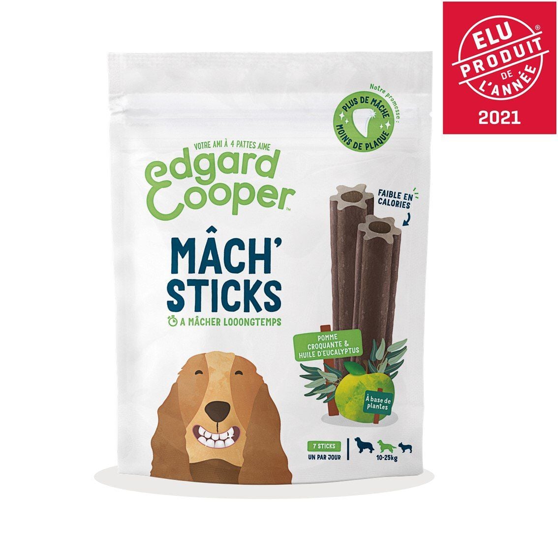 Edgard & Cooper - Sticks &agrave; M&acirc;cher Dental Naturel &agrave; l'Eucalyptus et Pomme fraiche pour Chien - M Image num&eacute;ro 1