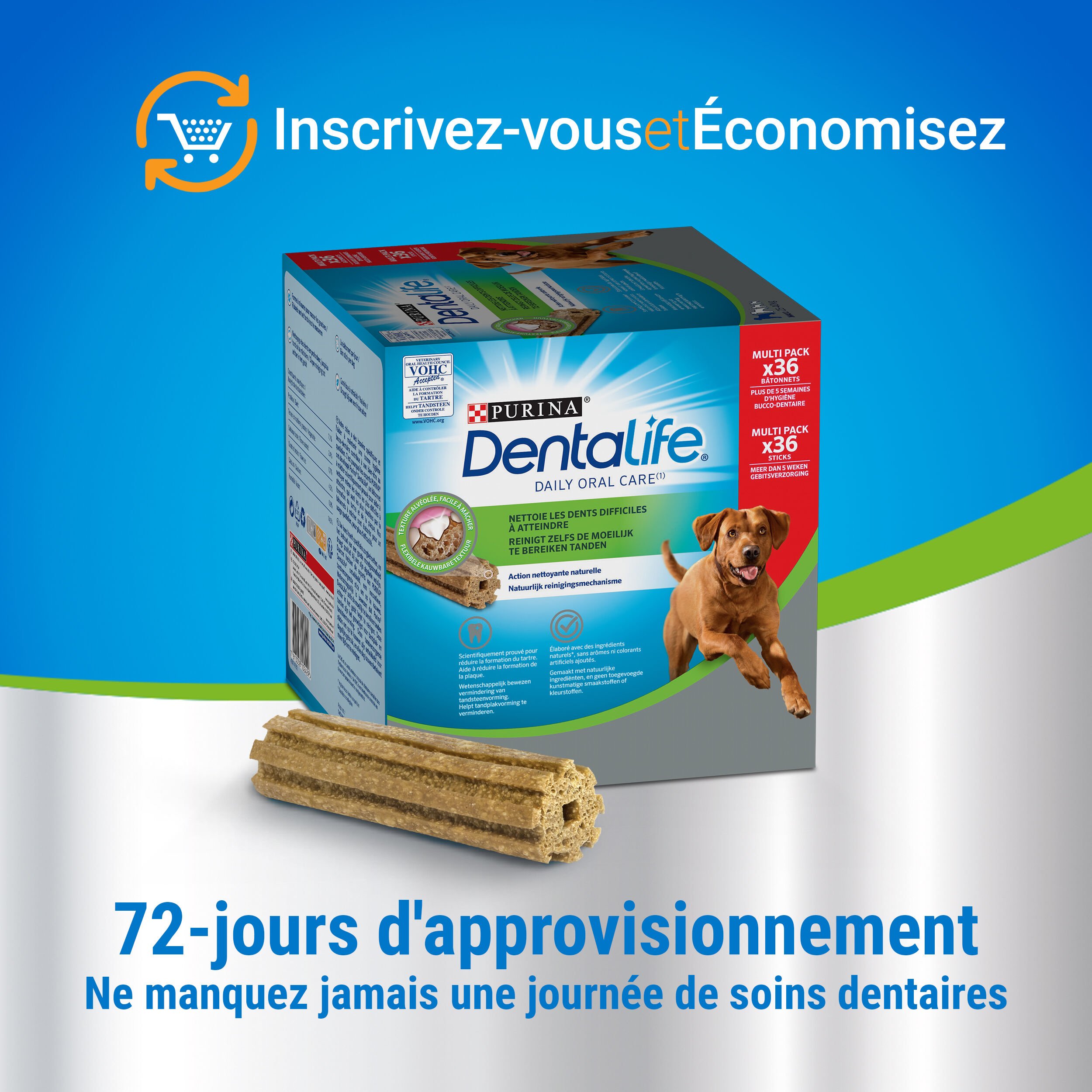 Dentalife - Multipack B&acirc;tonnets &agrave; M&acirc;cher Hygi&egrave;ne Bucco-dentaire pour Chiens - Maxi/x 72 Image num&eacute;ro 4