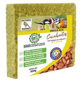 Natures Market - Graisse Végétale aux Cacahuètes pour Oiseaux des Jardins - 300g