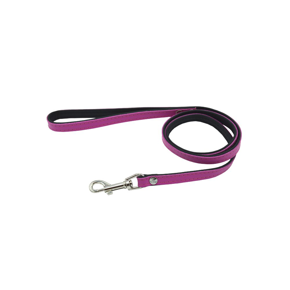 Comme Un Roi - Laisse Cuir So Trendy Rose / Noir pour Chien et Chat - 120cm Image num&eacute;ro 1