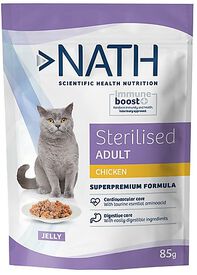 Nath - Pâtée Jelly Immune boost+ Sterilised Poulet pour Chats - 85g