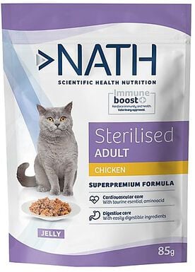Nath - Pâtée Jelly Immune boost+ Sterilised Poulet pour Chats - 85g
