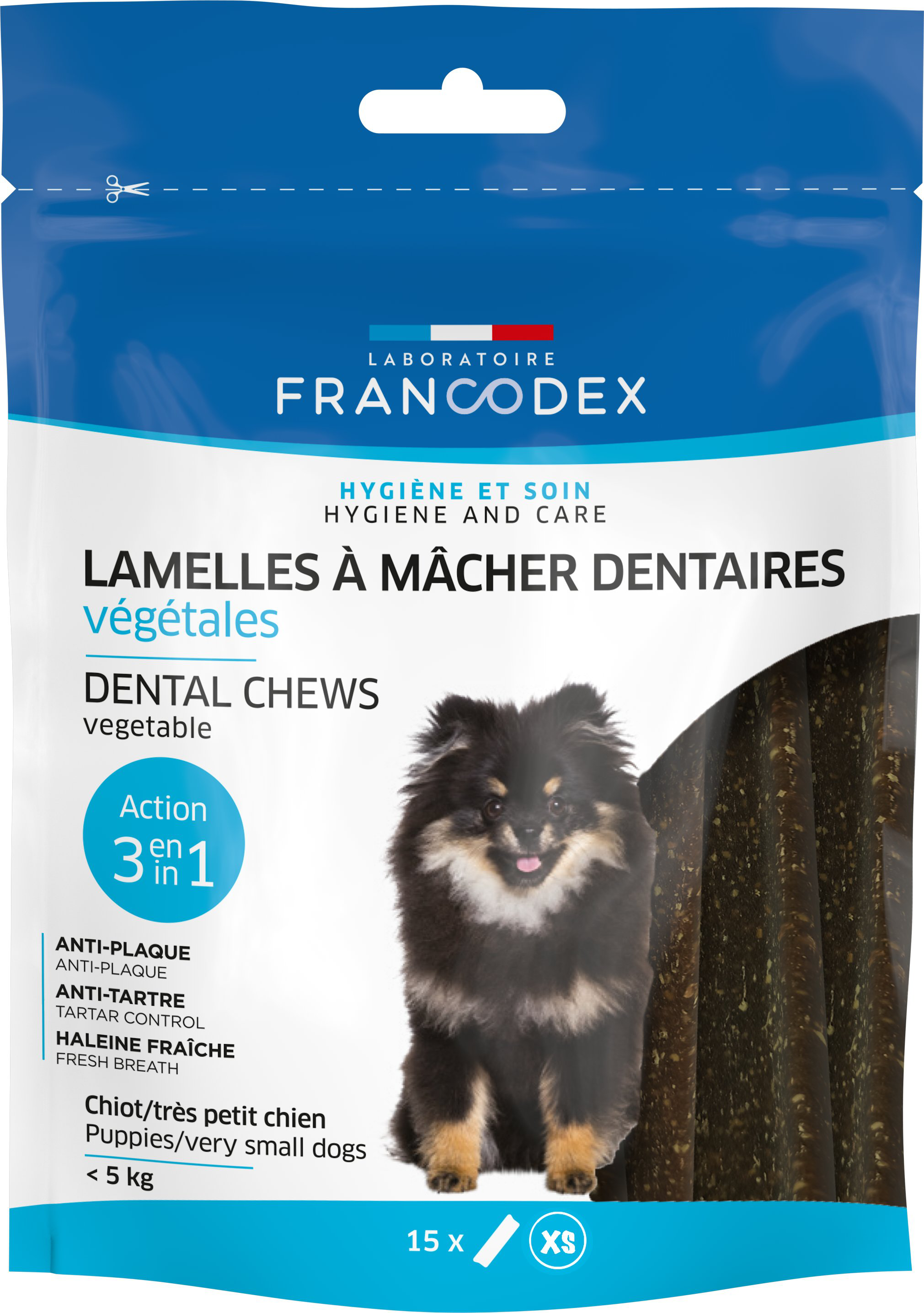 Francodex - Lamelles &agrave; M&acirc;cher Dentaires pour Petits Chiens - x15 Image num&eacute;ro 1