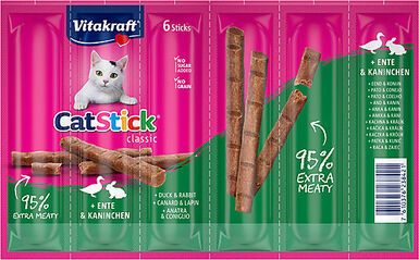 Vitakraft - Cat Stick canard et lapin - 6Pcs